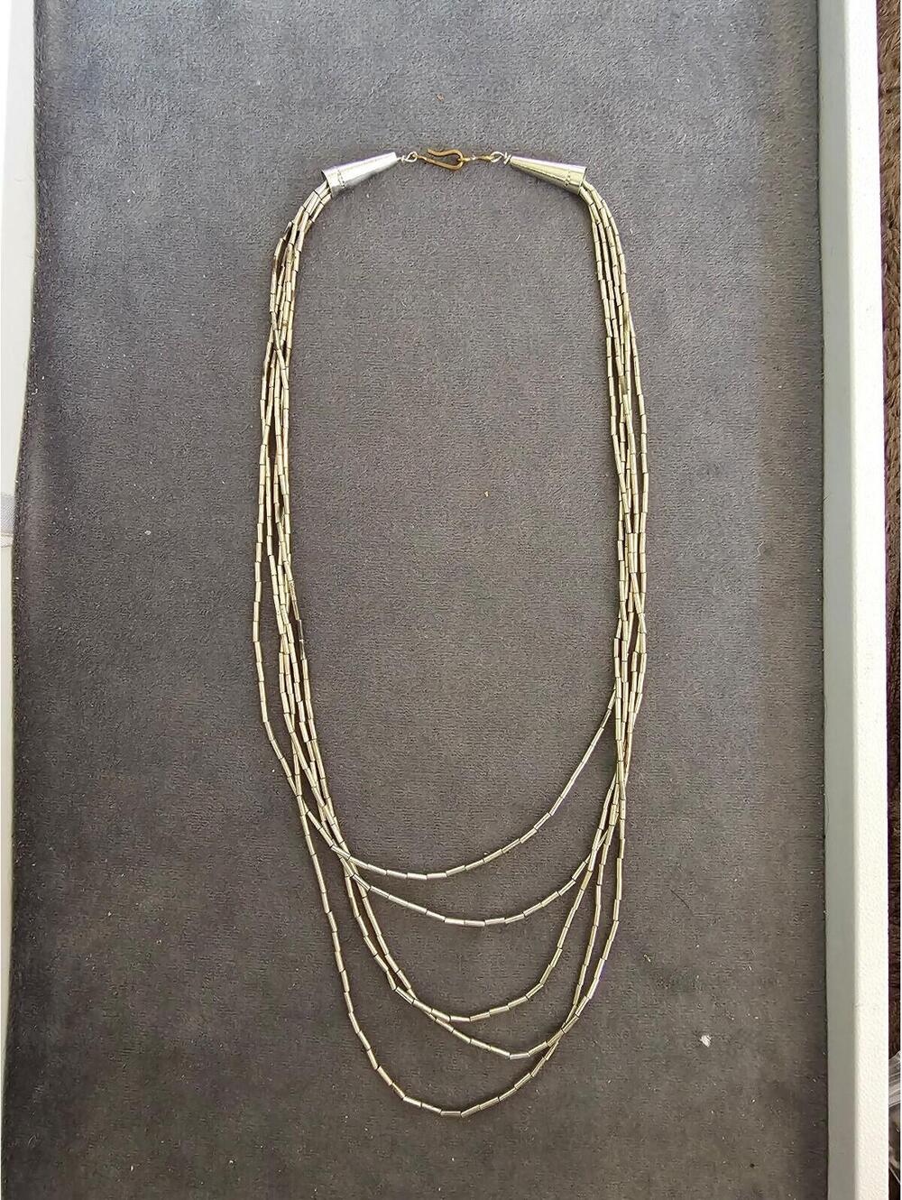Layered Silver Beaded Necklace